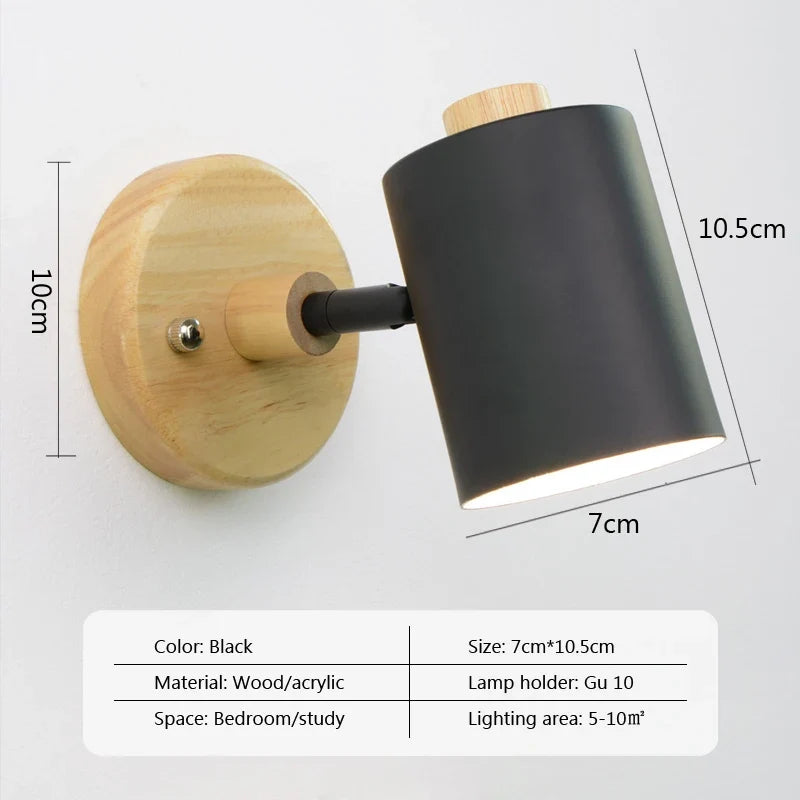 Applique murale nordique lampe de chevet avec interrupteur prise ue/UL Macaron Gu10 Lustre applique étude chambre moderne décor luminaire