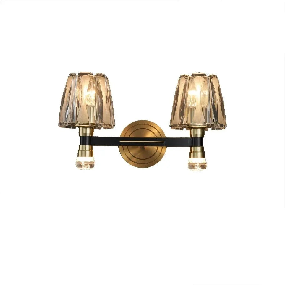 Applique murale de luxe américaine en cuivre et cristal