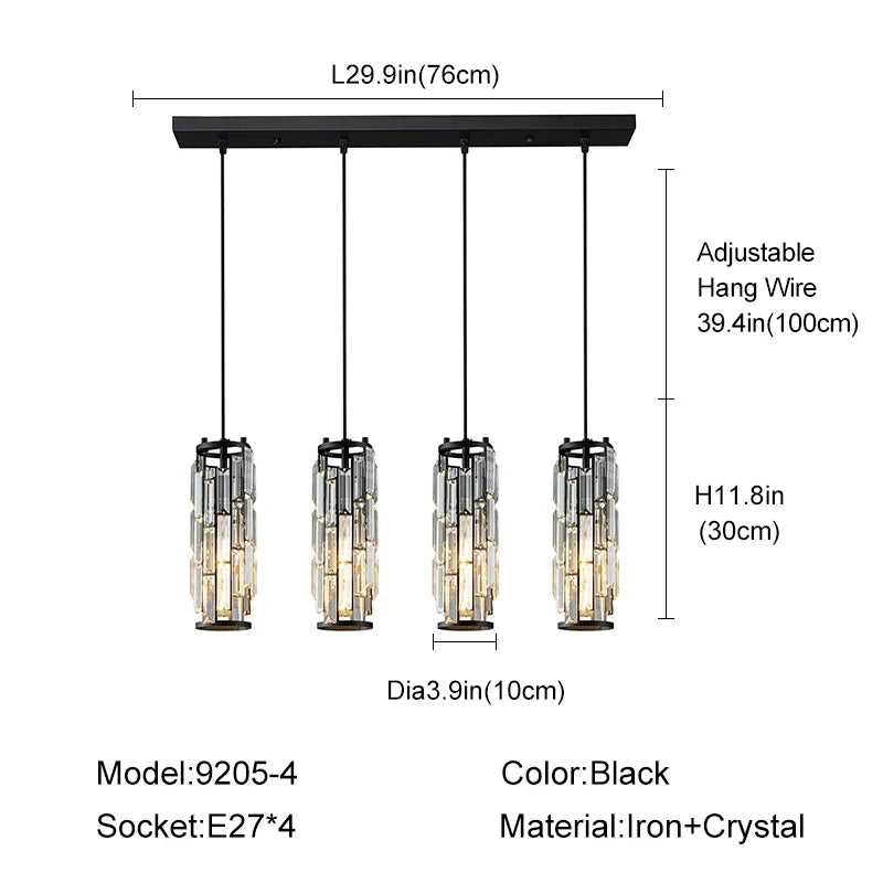 lustre en cristal moderne pour éclairage intérieur élégant