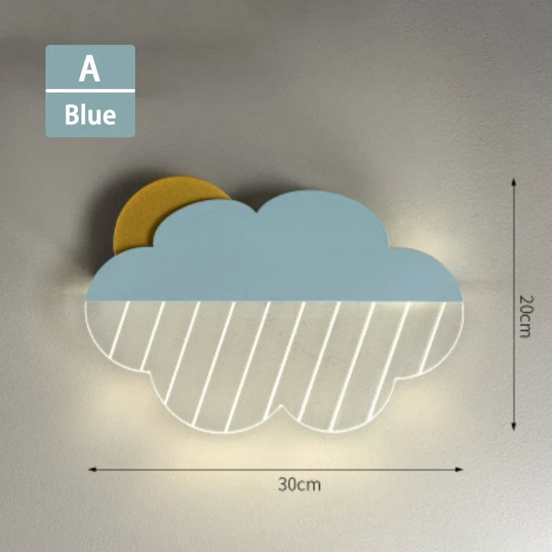 appliques murales nuages en plumes pour décoration enfant