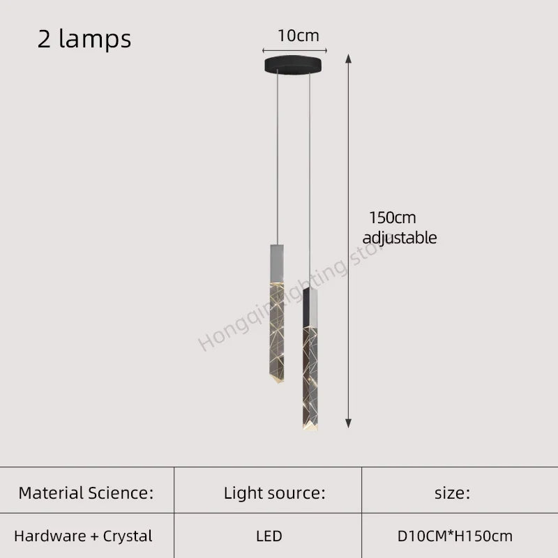 lustre moderne en cristal pour éclairage intérieur élégant