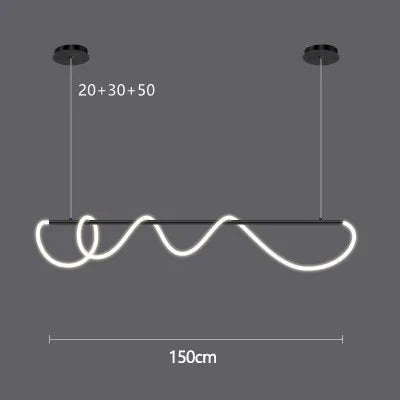 lustre moderne à long tuyau pour décoration intérieure élégante