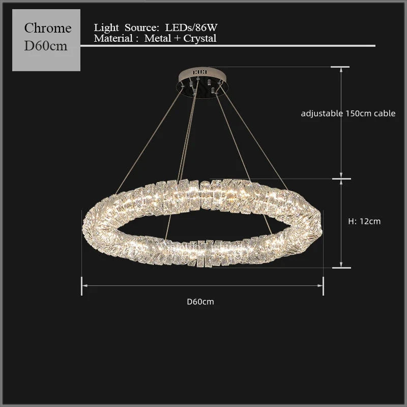 2024 Luxury K9 Crystals Chandelier Led Pendant Lights Steel Luxury Hanging Lamp Fixtures For Home decoration