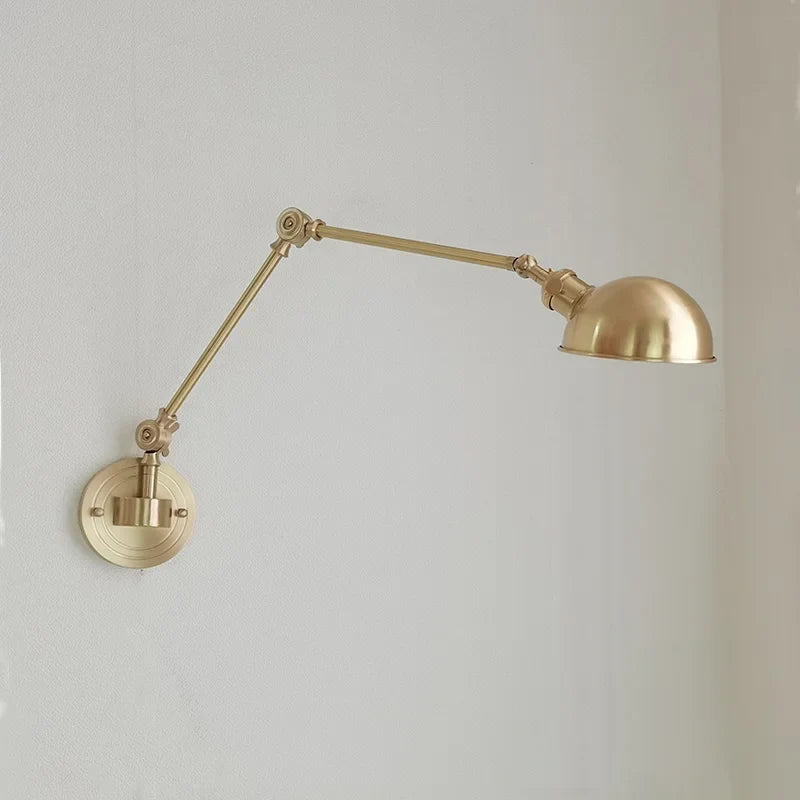 applique murale iwhd en cuivre rotative avec bras long pivotant