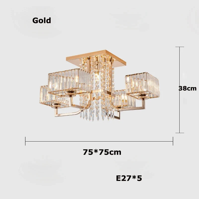 lustre dimmable en cristal pour un éclairage élégant