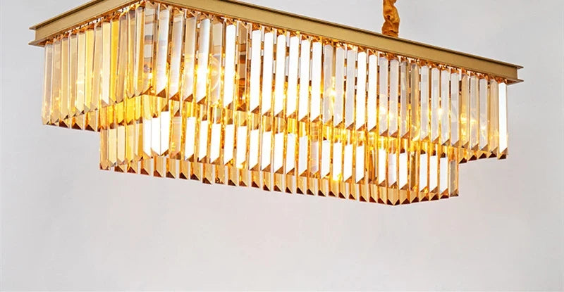 lustre moderne double couches en led pour décoration élégante