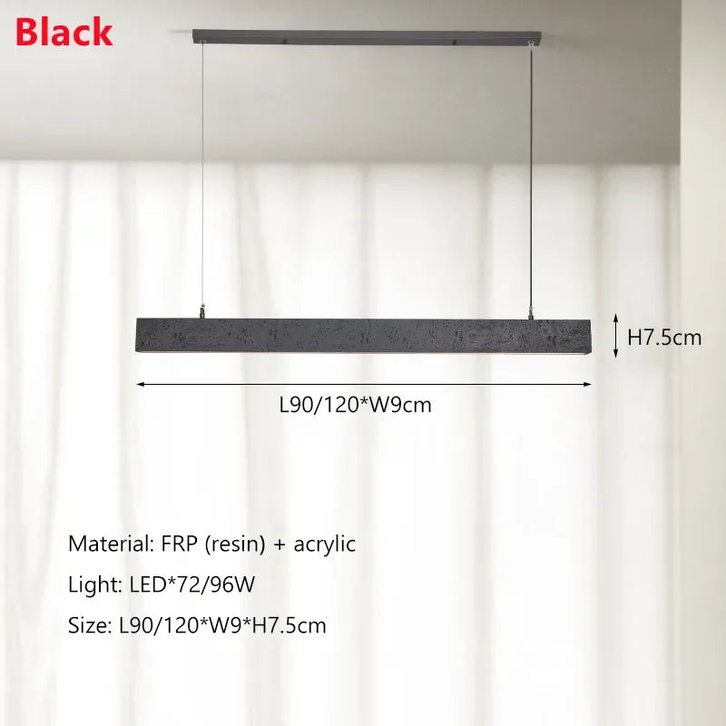 Nordic Minimalist Wabi-Sabi Wind LED Strip Restaurant Pendant Lights Home Decor Dining Room Bar Chandelier Hanging Lamp Fixtures