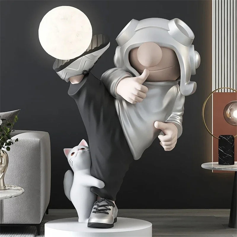 lampe de bureau astronaute sculpture moderne en résine décorative artisanale