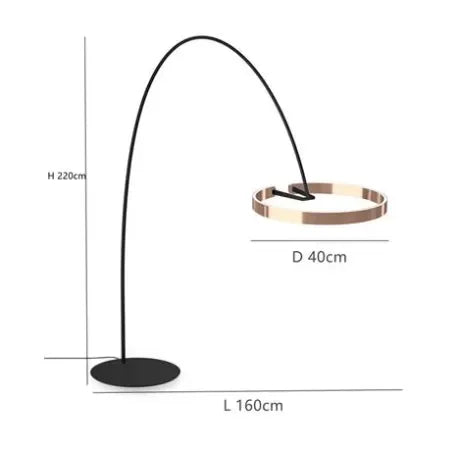 Lampe sur pied nordique en forme d'anneau de pêche