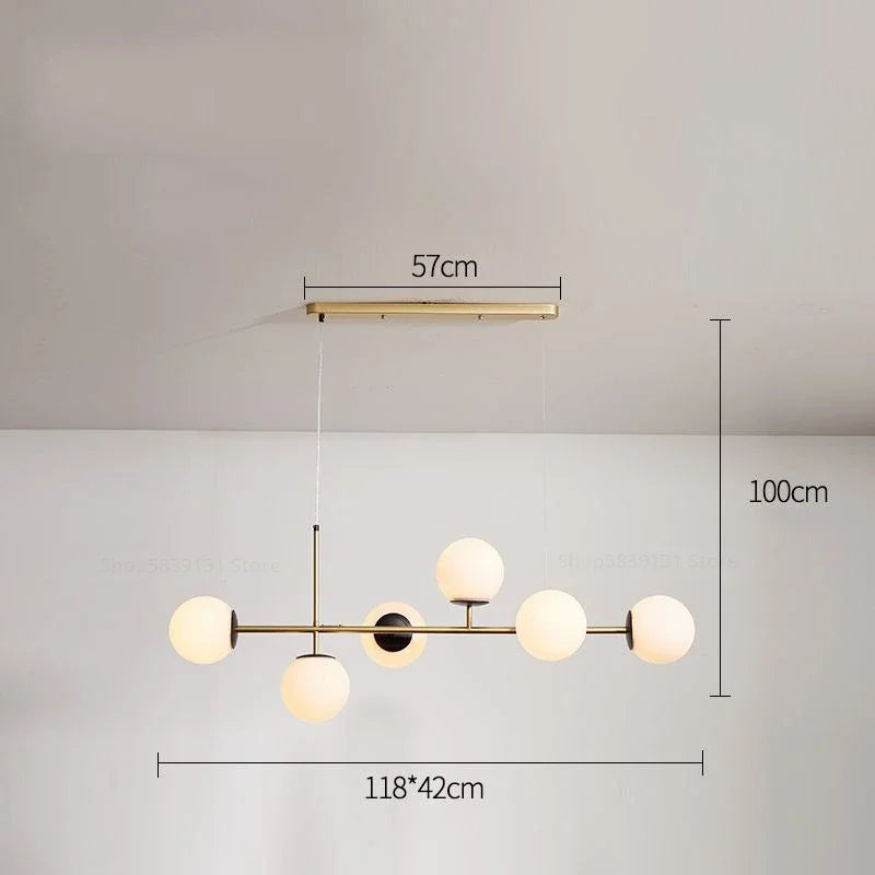 suspension nordique moderne en verre pour salon
