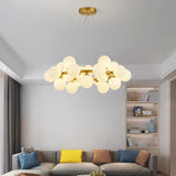 lustre nordique boule de verre led pour décor maison
