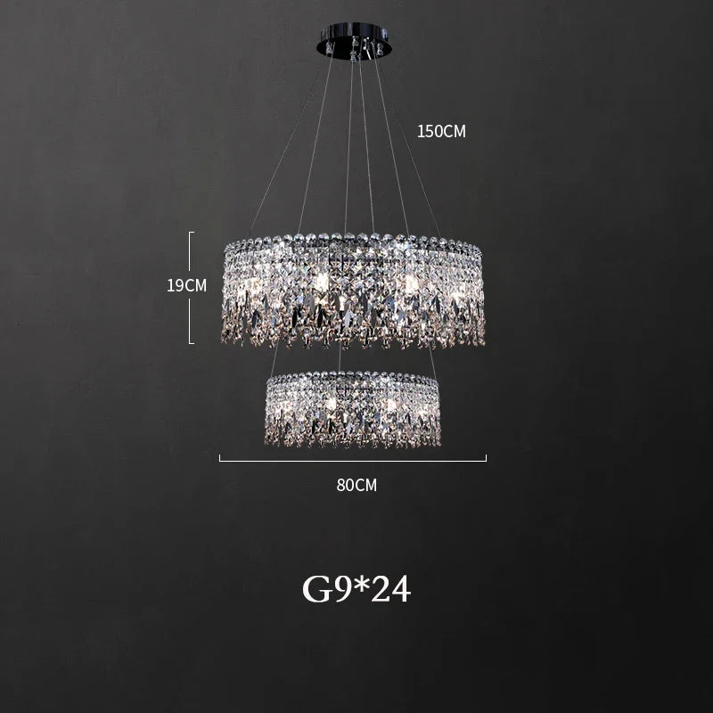 lustre de luxe en cristal lampe à main éclairage de bar luminaire suspendu