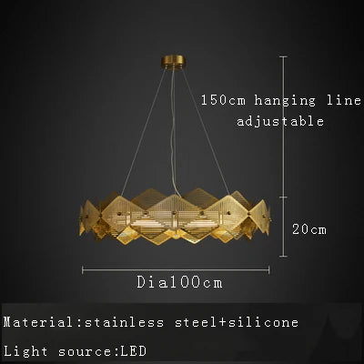 lustre post-moderne acier inoxydable lampe led minimaliste italienne