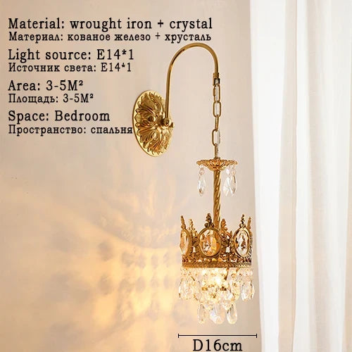 lustre rétro en cristal pour éclairage intérieur décoratif