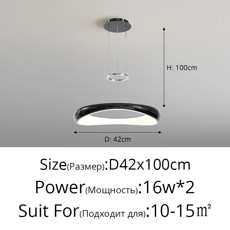 lustre led moderne nordique simple anneau restaurant bar