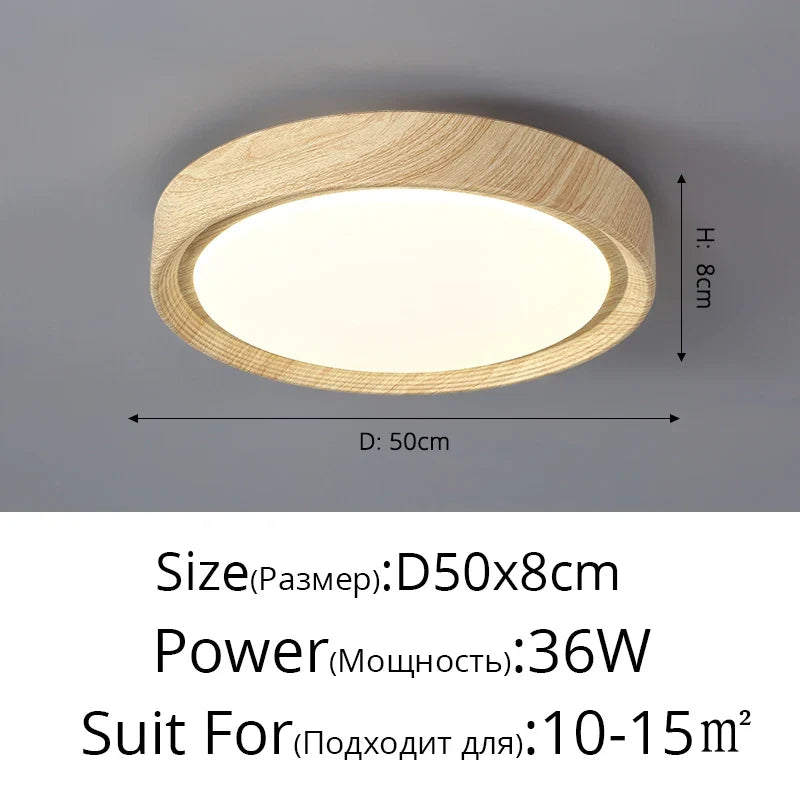 lampe led plafonnier minimaliste imitation bois créatif moderne