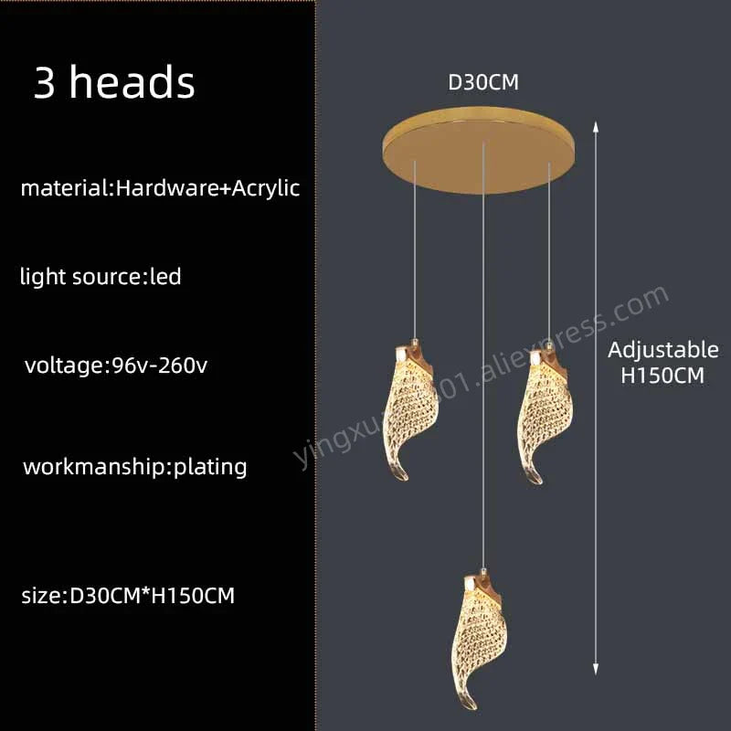 lustre moderne à led éclairage suspendu design pour espace contemporain