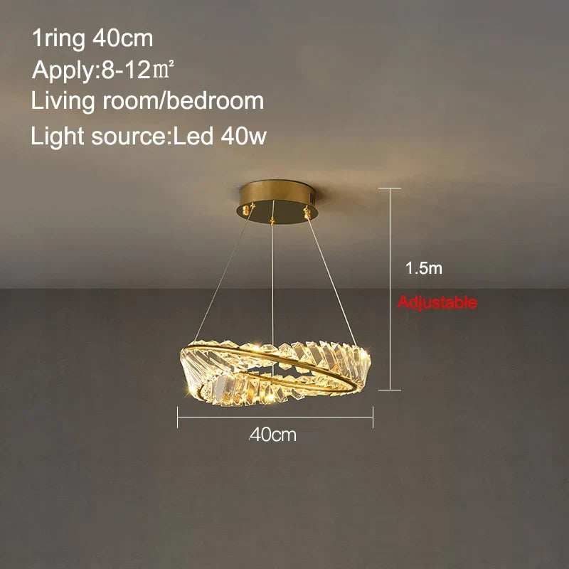 Plafonnier de luxe nordique salon créatif salle à manger lustre de plafond en cristal chambre décoration de la maison suspension LED lumières