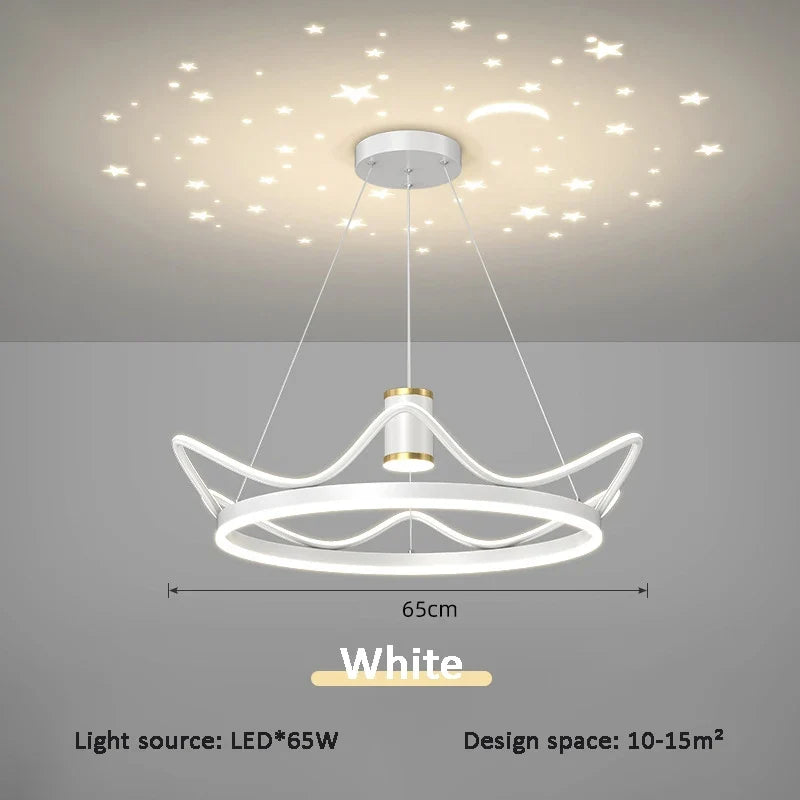 lustre moderne avec projection ciel étoilé pour chambre enfant