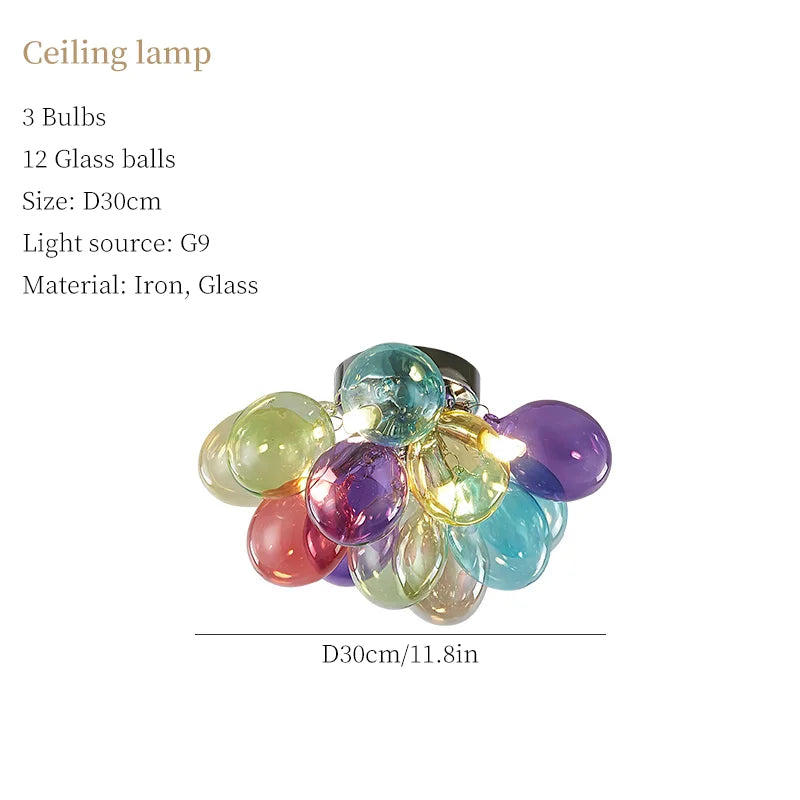 Moonriver éclairage moderne créatif couleur lampes suspendues pour plafond boule de verre lustre salon suspension lumière chambre décor