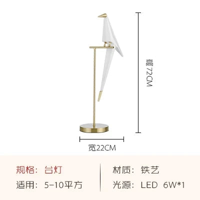 suspension LED design nordique en acrylique forme oiseau