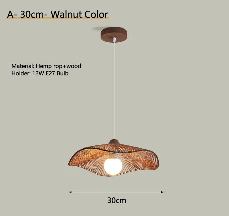 lustre suspendu wabi-sabi en corde de chanvre