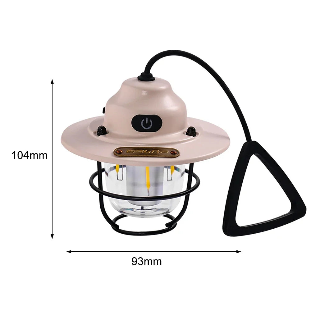 lampe de camping led rétro suspendue étanche avec batterie rechargeable