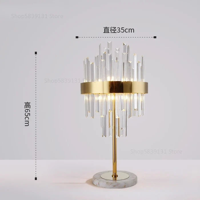 lampadaire post-moderne nordique en cristal doré led luxe