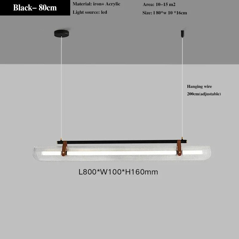 lustre en acrylique avec ceinture led pour éclairage moderne