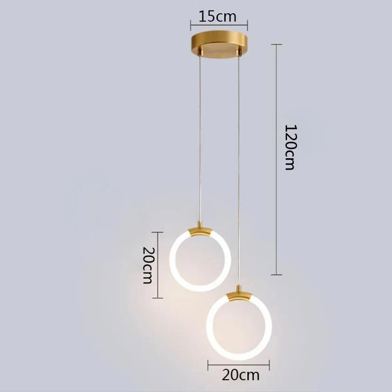 Suspension Anneau suspendu en or LED