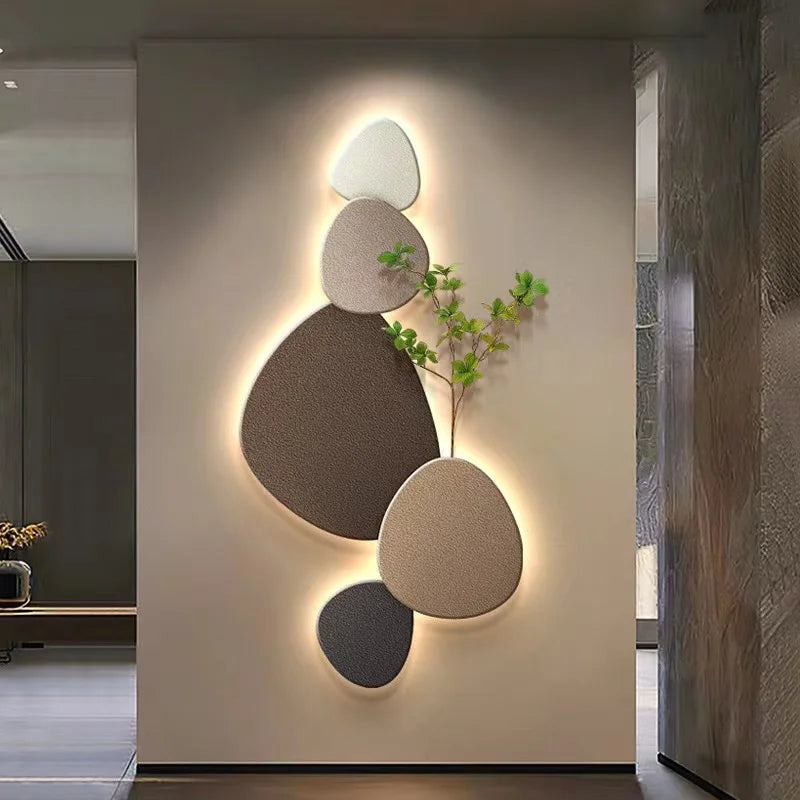 applique murale moderne décorative avec motif plante verte