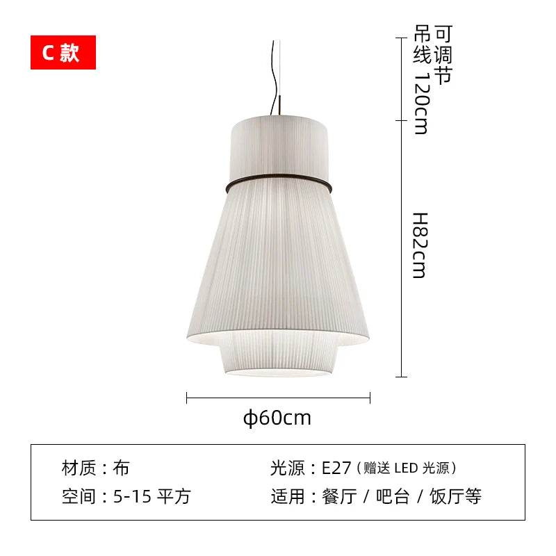 lustre en tissu japonais design pour restaurants et bars