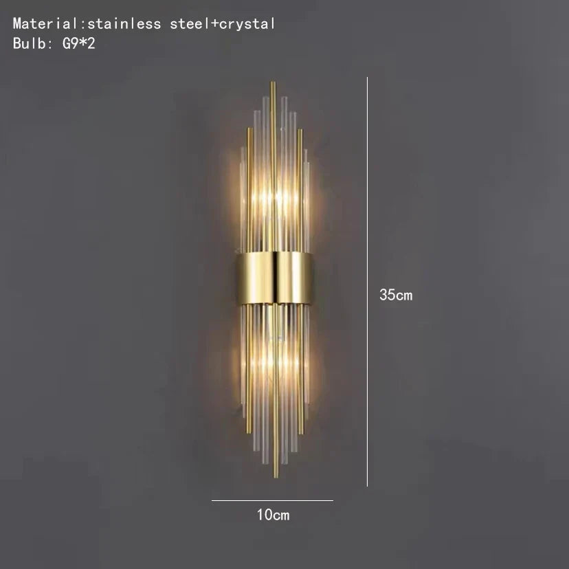 applique murale mini en verre et acier inoxydable pour divers espaces