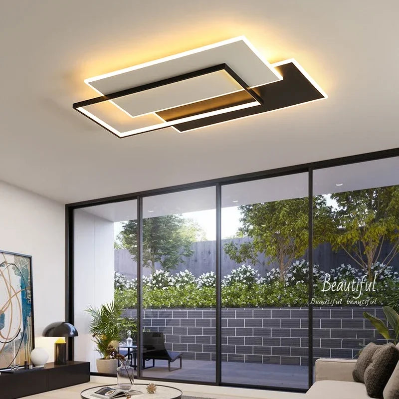 lustre moderne dimmable design intérieur lumineux rectangle décoratif
