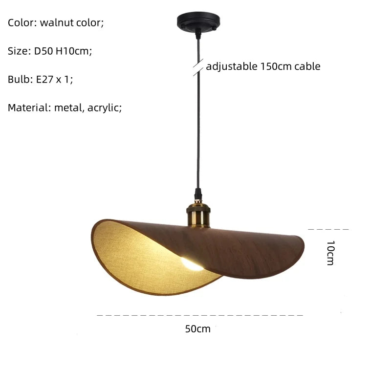 suspension Wabi Sabi minimalisme E27 Led lumière rétro chapeau Led suspension lampe salle à manger nordique lampe Led Droplight Luminarias