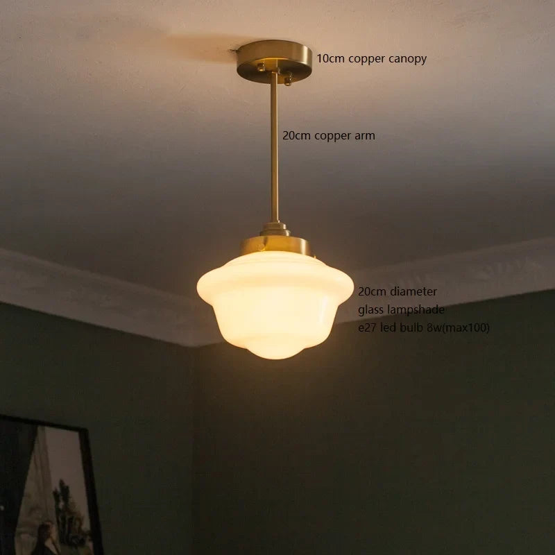 iwhd suspension led en verre et cuivre style nordique moderne