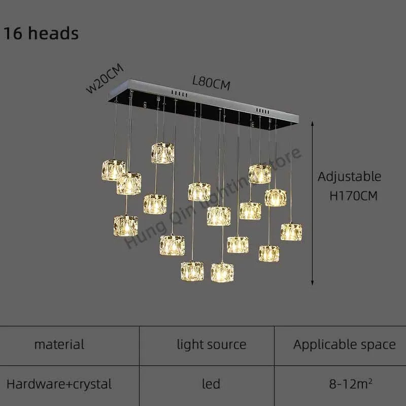 lustre moderne en cristal pour illumination intérieure élégante