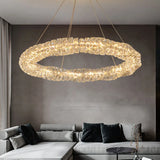 lustre Or Dimmable anneau lumière intérieur maison chambre salle à manger salon plafond moderne luxe cristal LED