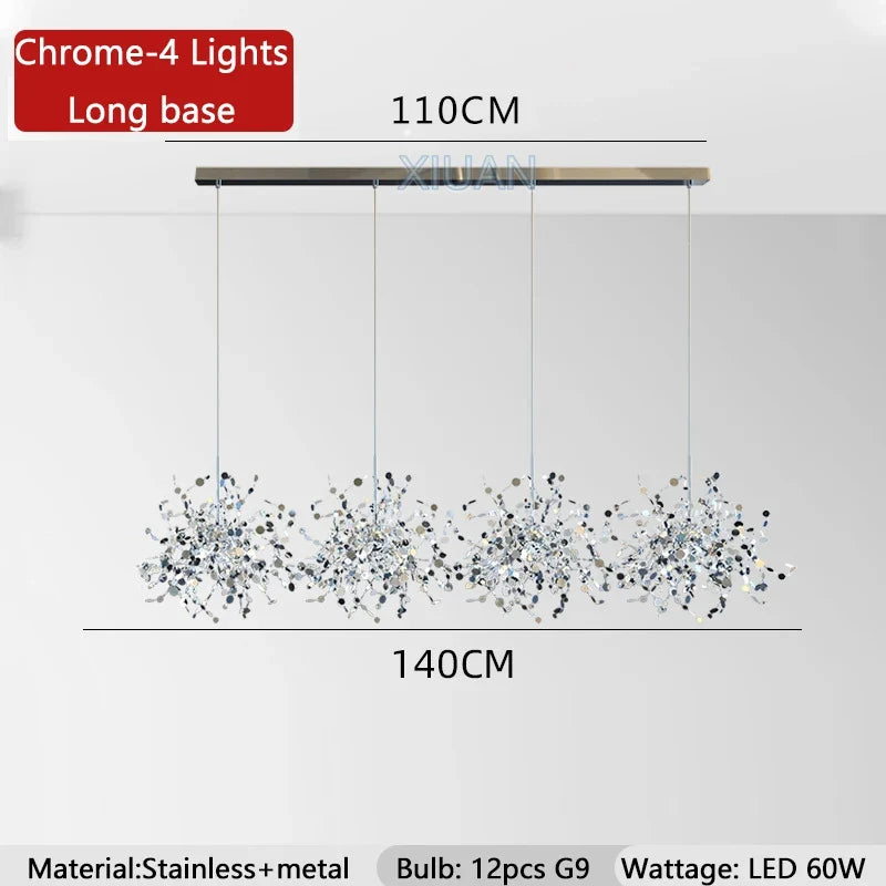 Nordic Luxury Stainless Steel Pendant Lamp Silver Chrome Dining Table Hanging Light Living Room Bar Clothes Shop Decor Lustre