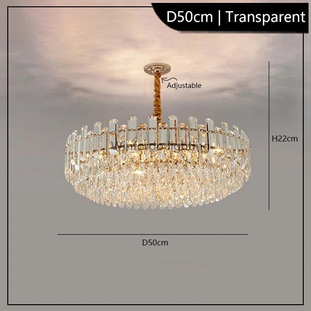 lustre led de luxe en cristal moderne 	 en stock