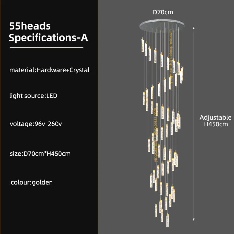 lustre en cristal à led design moderne pour intérieur élégant