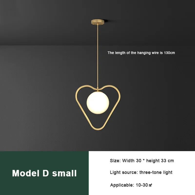 lustre led moderne minimaliste en verre pour hôtel