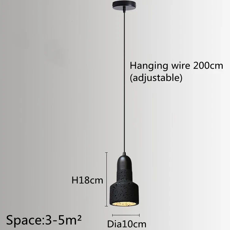 Suspension De Style Industriel Rétro Trou Noir Pierre LED Pendel Art Nordique Design Lustre pour Bar Salle À Manger Chambre