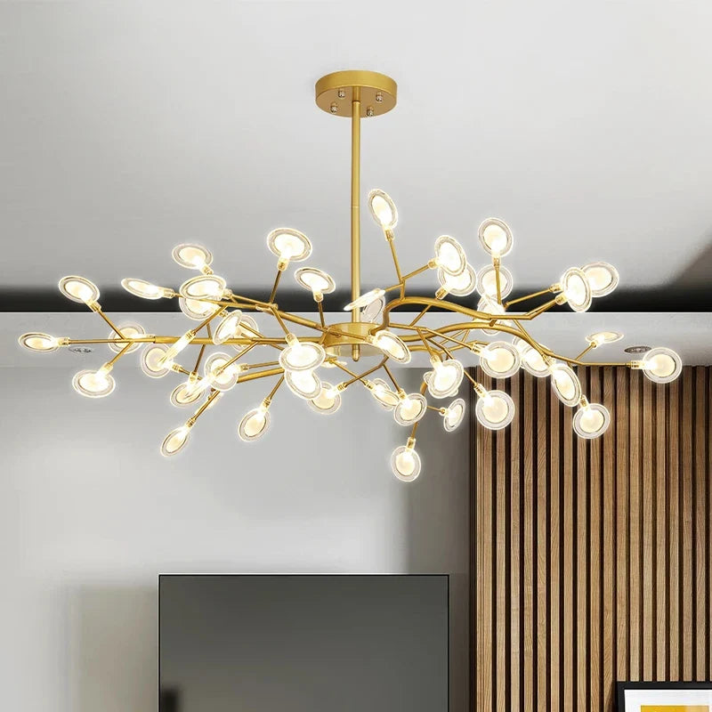 lustre moderne vintage luciole branche suspension éclairage