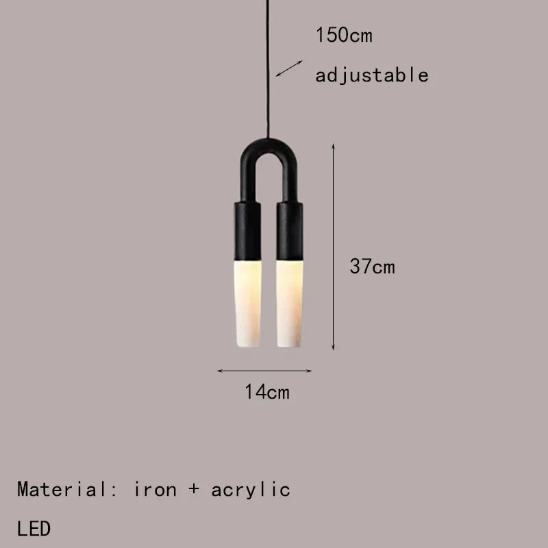 suspension led en métal et acrylique design moderne cordon réglable
