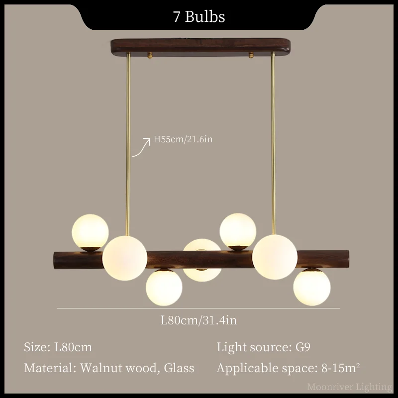 suspension bois minimaliste led style moderne