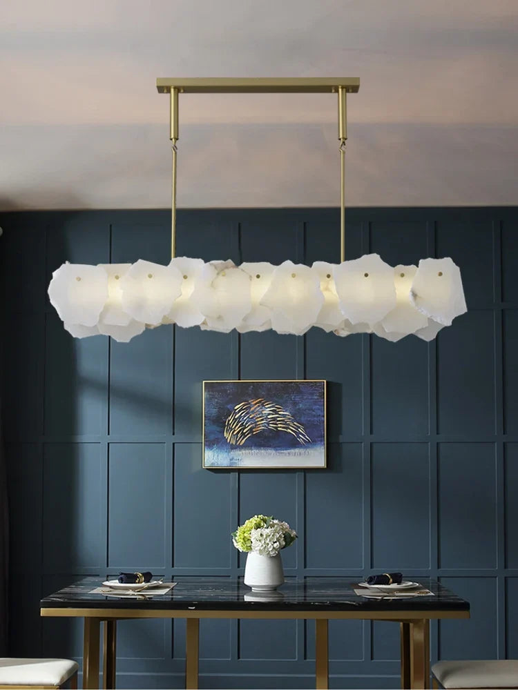 lustre en marbre naturel en cuivre pour décoration intérieure élégante