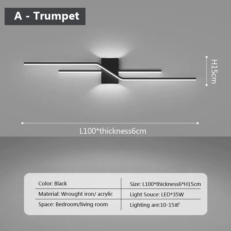 Applique murale LED modernes noir blanc maison intérieur éclairage applique murale