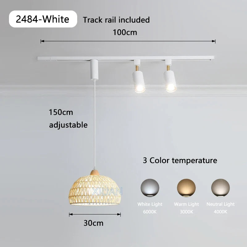 suspension led en bois pour table à manger nordique