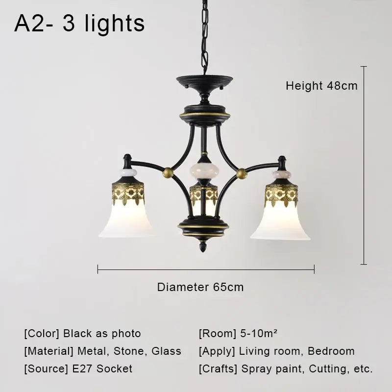lustre à led rétro en verre pour intérieur vintage